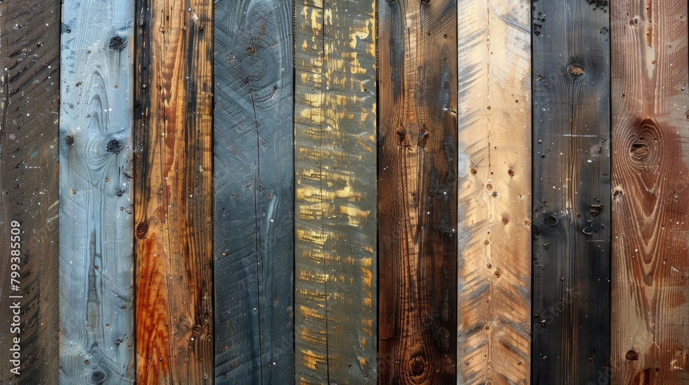 An intriguing picture displaying uniformly positioned weathered pine boards exhibiting a variety of wood tones affected by natural elements like rain sunlight and wind An intriguing picture displaying uniformly positioned weathered pine boards exhibiting a variety of wood tones affected by natural elements like rain sunlight and wind