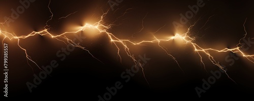 Brown lightning, isolated on a black background vector illustration glowing brown electric flash thunder lighting blank empty pattern with copy space