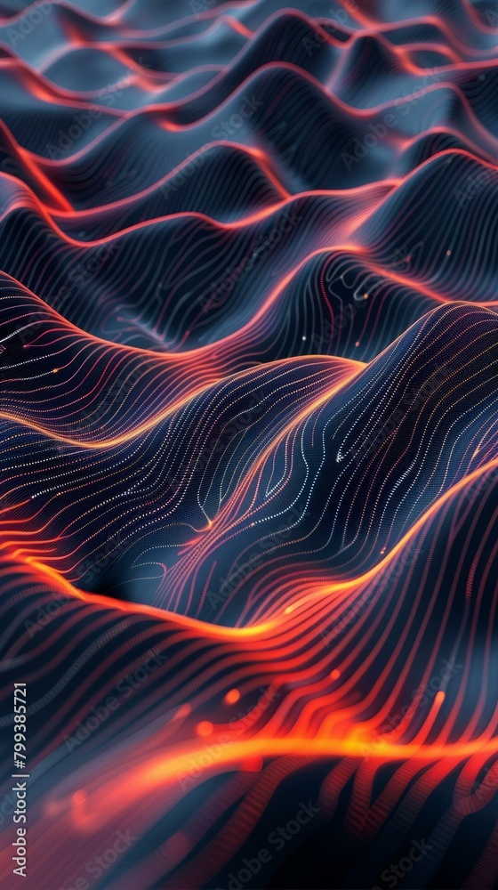 Colorful Abstract Wavy Grid Surface Colorful Abstract Wavy Grid Surface