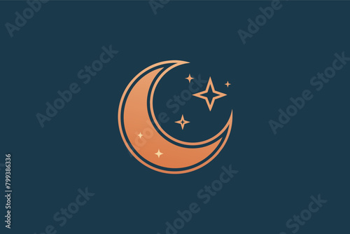 minimalist design embodying simplicity and elegance of new moon on dark background.