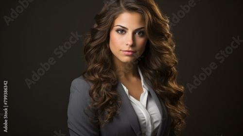 portrait of a beautiful young woman in a suit
