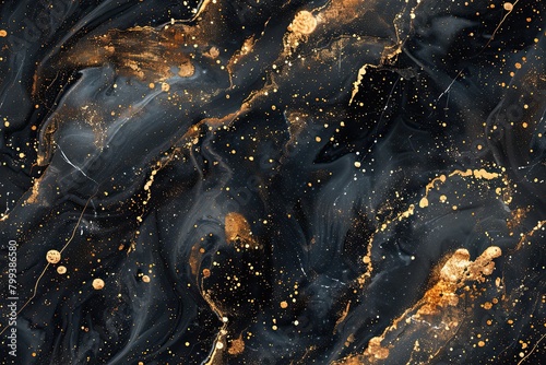 A black and gold background with gold specks