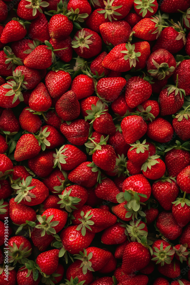 A fields of strawberry, background texture and detail A fields of strawberry, background texture and detail