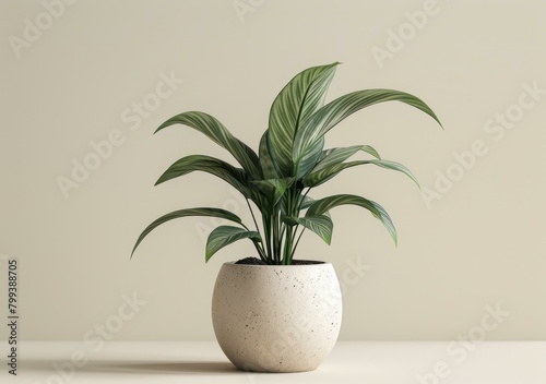 A beautiful houseplant in a ceramic pot