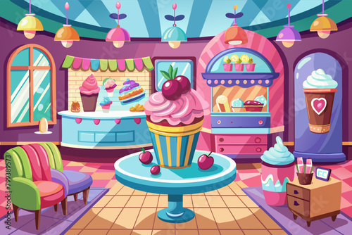 luxurious ice cream parlour with an interactive dessertmaking experience for guests