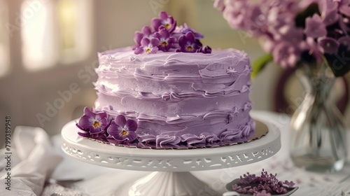 Vibrant D Rendered Ube Wedding Cake A Tempting Culinary Masterpiece photo