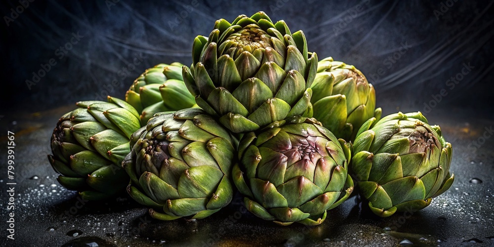 Fototapeta premium Background Photo of Fresh, Wet, and Organic Vegetables