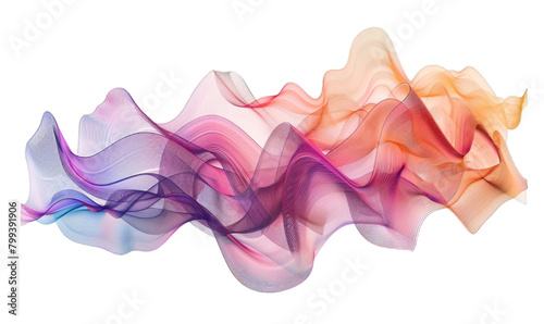 Vibrant Abstract Wave Illustration on Transparent Background