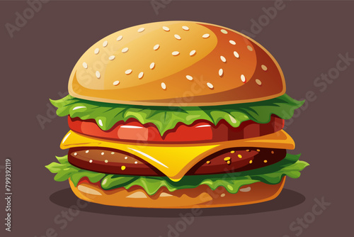 lifelike rendering of a mouth-watering burger in 3D realistic detail