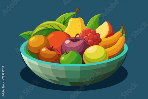 lifelike rendering of a delicious bowl of fruit in 3D realistic detail