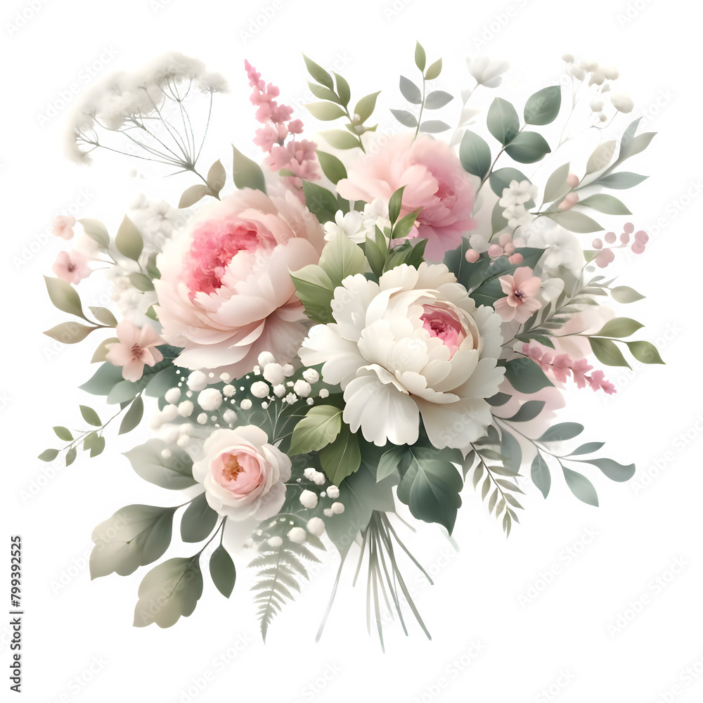 Elegant Wedding Floral Arrangement Clipart