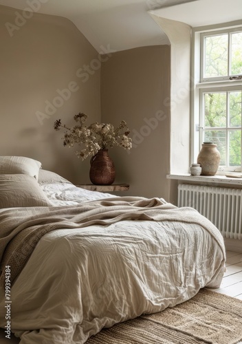 Simple and comfortable bedroom design © Adobe Contributor
