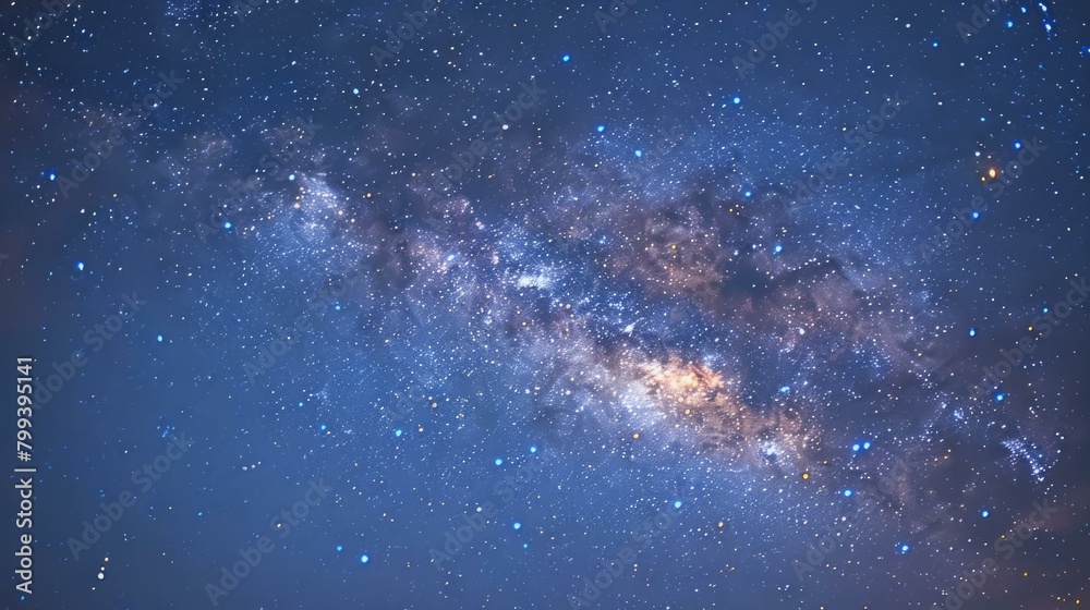 Fototapeta premium Amazing view of the night sky full of stars and the Milky Way galaxy in the background