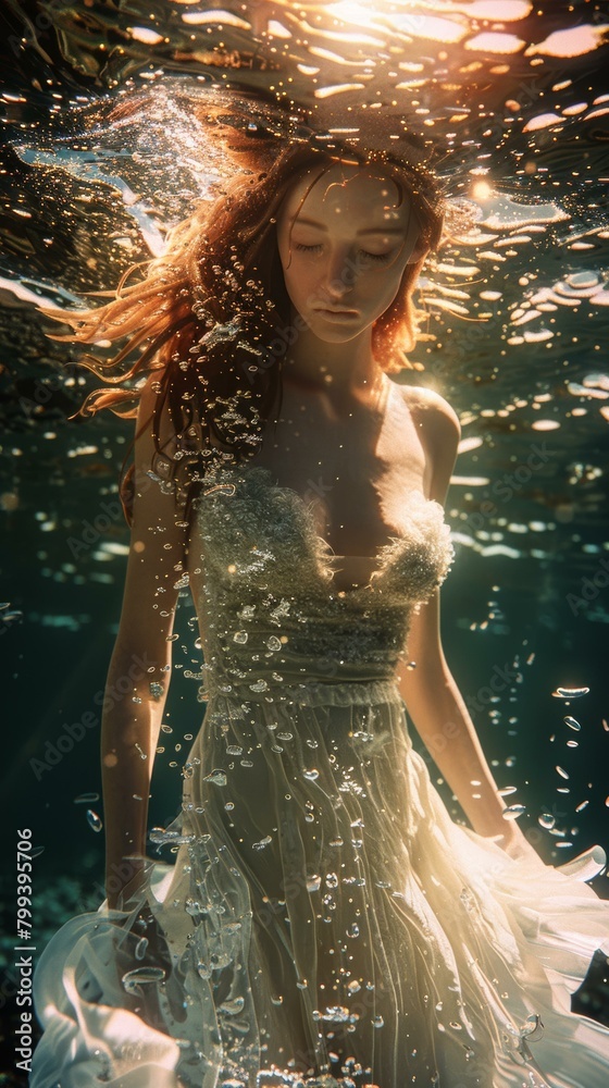 Obraz premium Portrait of a Woman in Water