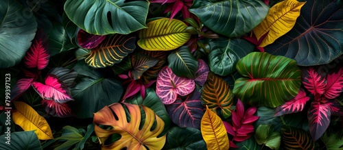 Wallpaper Mural background of colorful exotic leaves. Torontodigital.ca