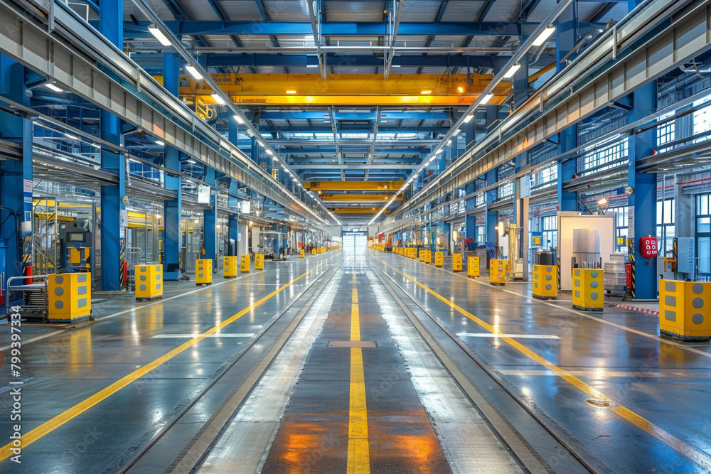 In a modern automated factory workshop, machinery orchestrates goods assembly with precision and efficiency. In a modern automated factory workshop, machinery orchestrates goods assembly with precision and efficiency.