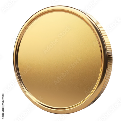 A gold coin isolated on a white background photo