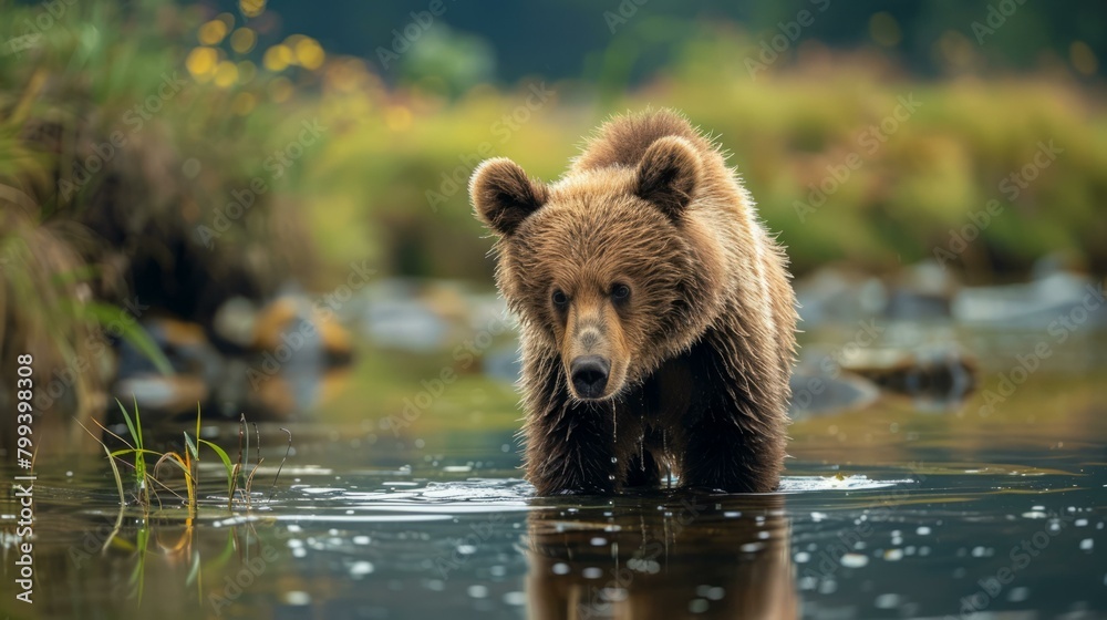 Fototapeta premium Brown bear in river