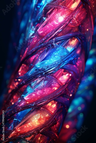 Colorful 3D rendering of intertwined glowing tubes