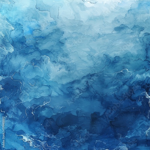 Abstract Watercolor Background in Ocean Hues