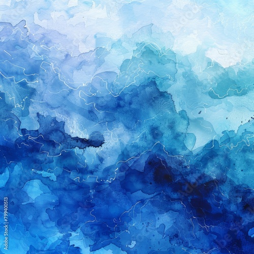Abstract Watercolor Background in Ocean Hues