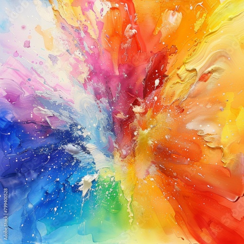 Abstract Watercolor Explosion of Colors