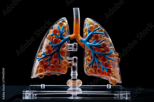 Transparent respiratory system model photo