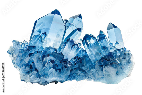 Majestic Blue Crystal Cluster Isolated on transparent background