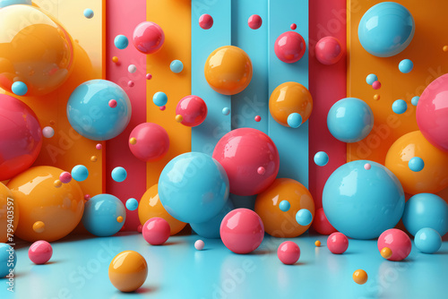 Colourful shiny spheres background