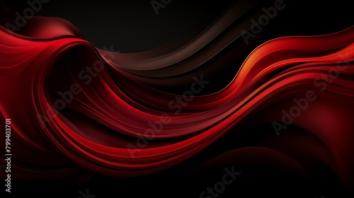 Abstract Red and Black Pattern Background: Elegant Curvy Lines Design for Versatile Visual Projects and Graphic Creativity