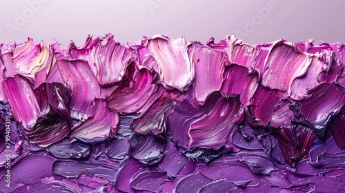  purple hues dominating, against a pristine white backdrop; light pink wall recedes gently photo