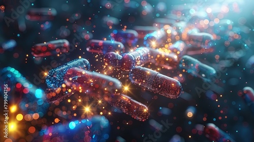  A tight shot of hands holding two pills against a hazy backdrop