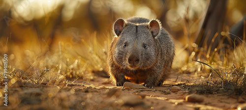The southern hairy-nosed wombat is one of three living species of wombats. photo