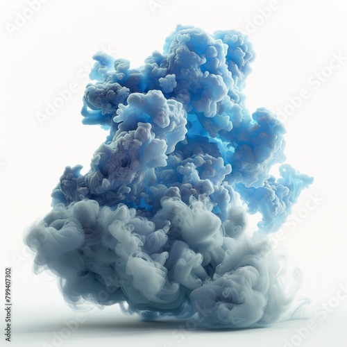 Large Cloud of Smoke Drifting in Black and White