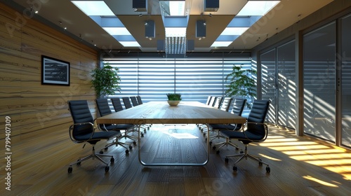 Conference Room With Large Table and Chairs