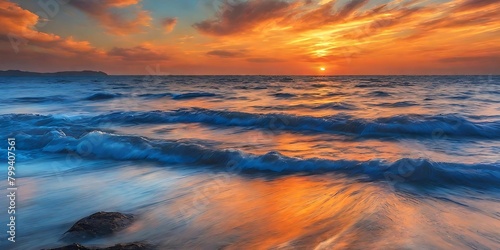 Colorful  sunset over the sea, sunset sea © NDESIGNS