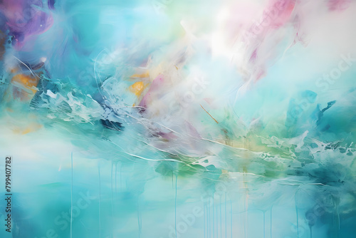 Tranquil Tides Retreat, abstract landscape art, painting background, wallpaper, generative ai