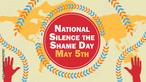 National Silence the Shame Day vector banner design