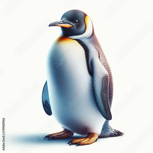 3d penguin  on white