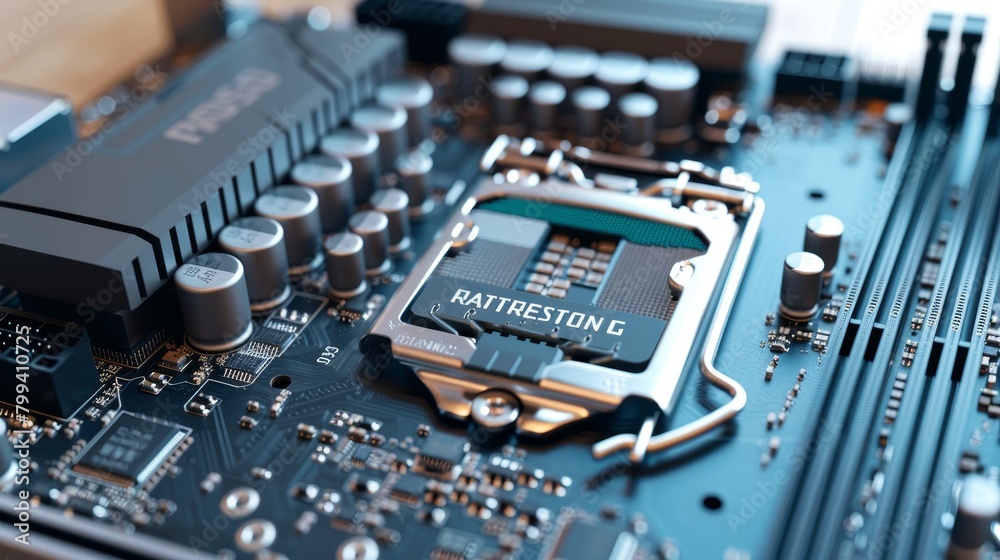 Powering the Future CloseUp of Advanced AI Chipsets in Motherboard Technology Innovation and DecisionMaking Hardware for SEO Optimization