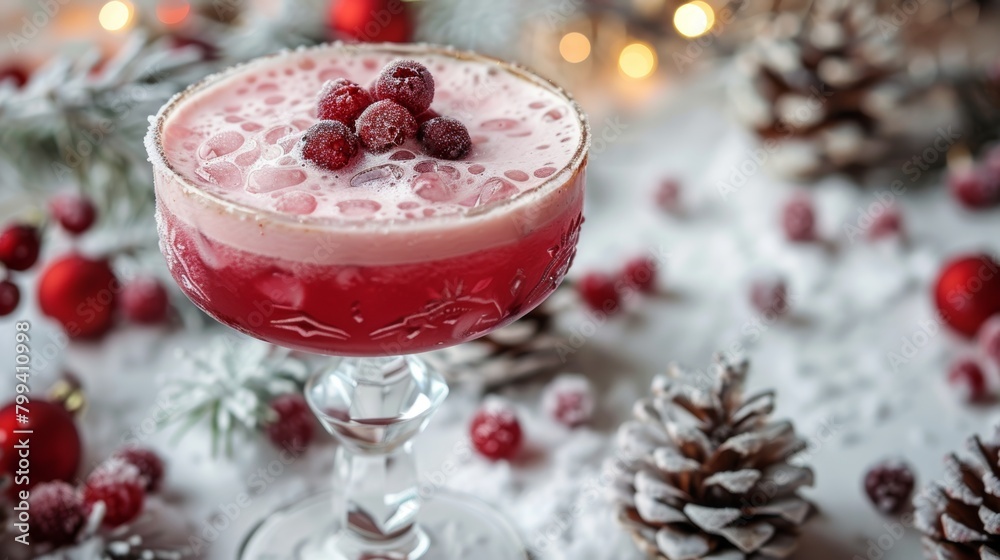 Wine Glass With Berries on Rim Wine Glass With Berries on Rim