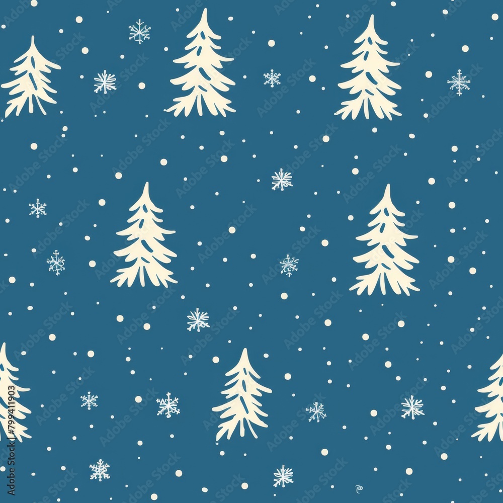 Simple Seamless Christmas Themed Pattern

