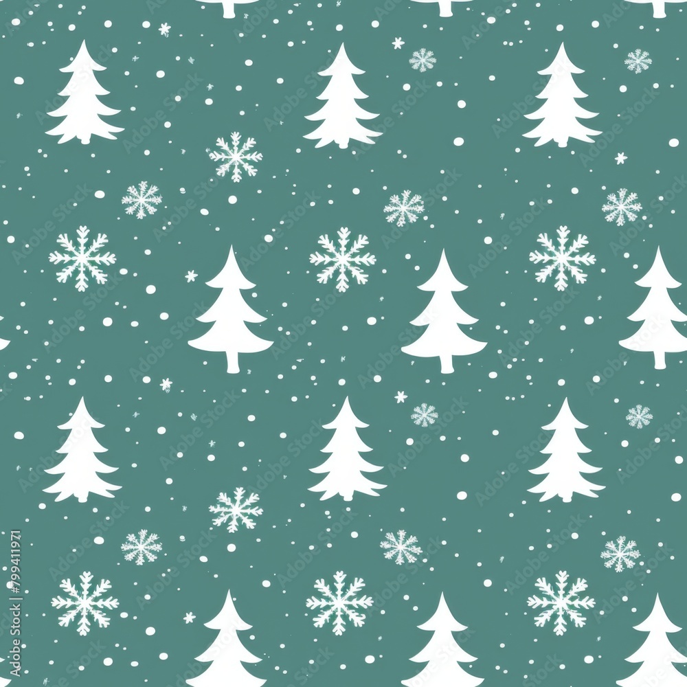Simple Seamless Christmas Themed Pattern

