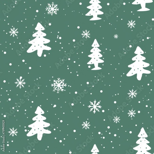 Simple Seamless Christmas Themed Pattern  