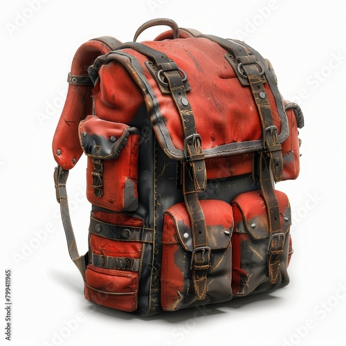Multicolored Backpack With Multiple Compartments