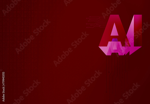 Artificial intelligence digital background in different colors with the initial of artificial intelligence, for use as wallpaper.