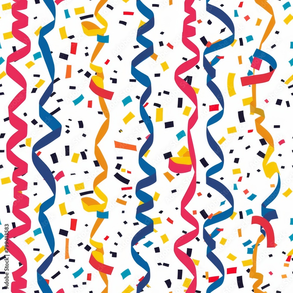 Simple Seamless Birthday Streamers and Confetti Pattern

