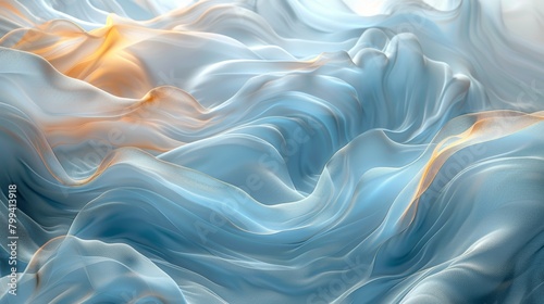 Blue and White Background With Wavy Lines