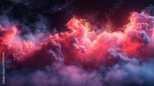  A group of clouds in the sky with stars filling the midsection of the image