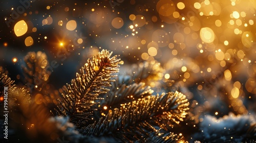 Close Up of Snowy Pine Tree